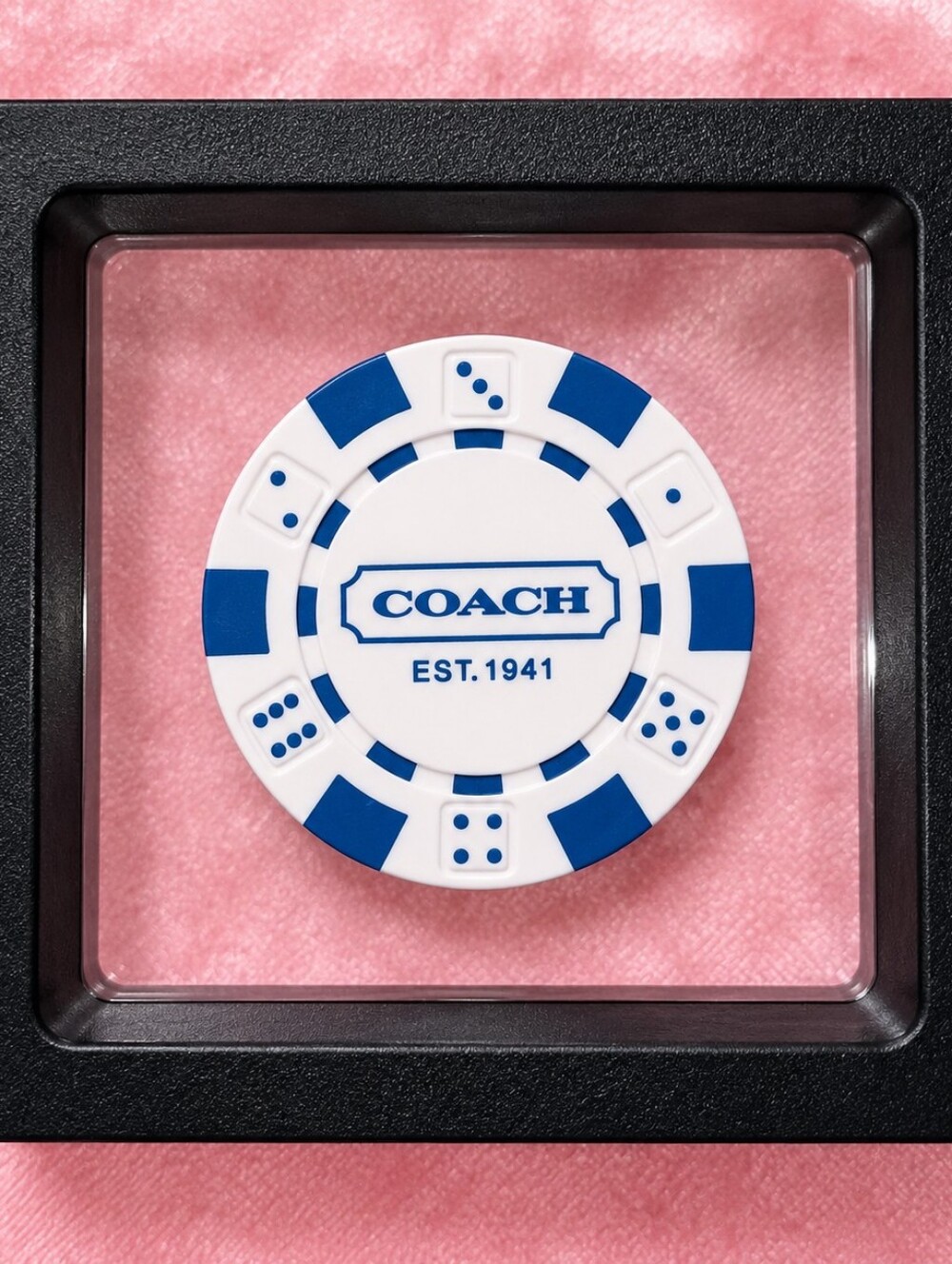 Coach Branded White & Blue Poker Chip - Home Games Collectible